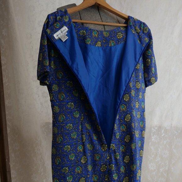 Vintage 100% Silk Nancy Crystal Dress Women's M Paisley Print Spring Summer 90s - Picture 5 of 7